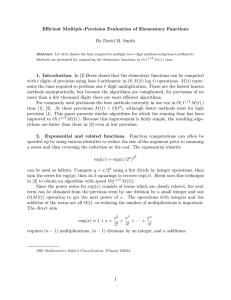 Eﬃcient Multiple -Precision Evaluation of Elementary Functions By David M. Smith