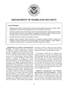 dEPARTMENT Of hOMELANd SECuRiTy