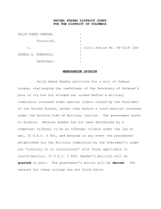UNITED STATES DISTRICT COURT FOR THE DISTRICT OF COLUMBIA MEMORANDUM OPINION