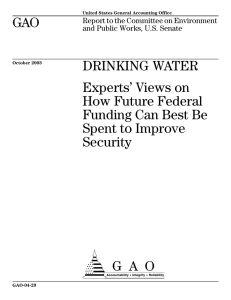 a GAO DRINKING WATER Experts’ Views on
