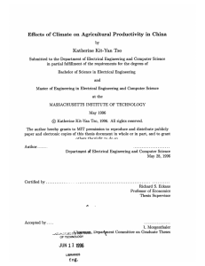 by Effects  of  Climate  on  Agricultural ... Katherine  Kit-Yan  Tso