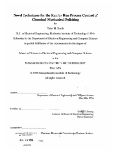 Novel  Techniques  for the Run by  Run... Chemical-Mechanical  Polishing