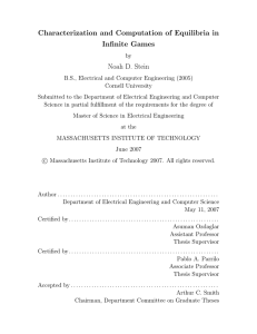 Characterization and Computation of Equilibria in Infinite Games Noah D. Stein