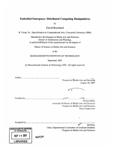 Embodied  Emergence:  Distributed Computing Manipulatives David Bouchard