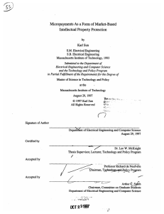 Micropayments As a Form of Market-Based Intellectual  Property Protection