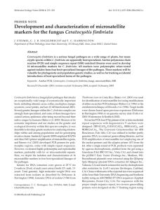 Development and characterization of microsatellite markers for the fungus Ceratocystis fimbriata
