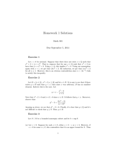 Homework 1 Solutions Math 501 Due September 5, 2014 Exercise 1