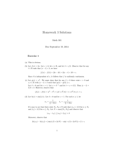 Homework 3 Solutions Math 501 Due September 19, 2014 Exercise 1