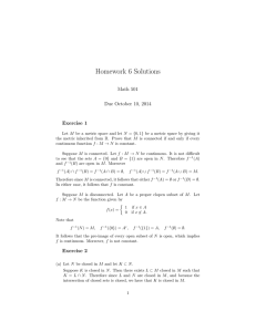 Homework 6 Solutions Math 501 Due October 10, 2014 Exercise 1