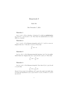 Homework 9 Math 501 Due November 7, 2014 Exercise 1