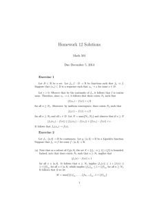 Homework 12 Solutions Math 501 Due December 5, 2014 Exercise 1