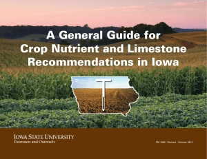 A General Guide for Crop Nutrient and Limestone Recommendations in Iowa