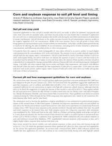 Corn and soybean response to soil pH level and liming 93