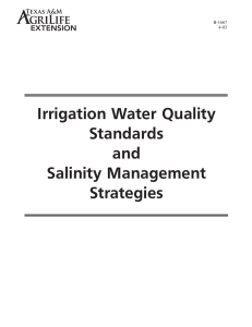 Irrigation Water Quality Standards and Salinity Management