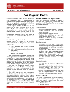 Soil Organic Matter Agronomy Fact Sheet Series Fact Sheet 41