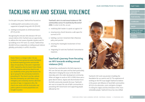 TACKLING HIV AND SEXUAL VIOLENCE PART TWO OUR CONTRIBUTION TO CHANGE