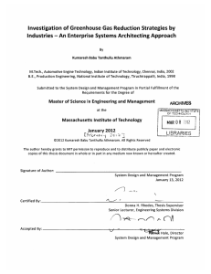 Investigation of Greenhouse  Gas  Reduction Strategies  by