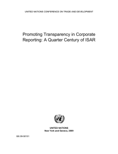Promoting Transparency in Corporate UNITED NATIONS CONFERENCE ON TRADE AND DEVELOPMENT GE.09-50151