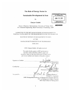 The  Role  of  Energy  Sector in ARCHIVES