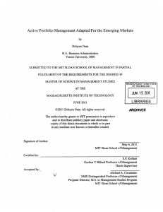 Active  Portfolio  Management  Adapted  For the... JUN  15 LIBRARIES JUNE