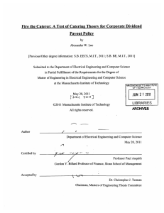 Fire the Caterer: A Test  of Catering Theory ... Payout Policy