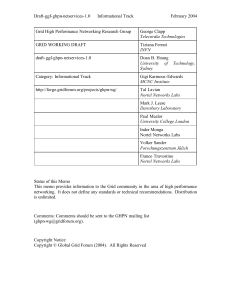 Draft-ggf- ghpn-netservices-1.0 Informational Track February 2004 Grid High Performance Networking Research Group