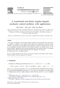 A constrained non-linear regular-singular stochastic control problem, with applications Xin Guo