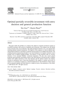 Optimal partially reversible investment with entry decision and general production function