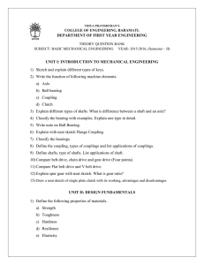 DEPARTMENT OF FIRST YEAR ENGINEERING UNIT I: INTRODUCTION TO MECHANICAL ENGINEERING