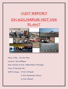 VISIT REPORT ON KOLHAPUR HOT MIX PLANT