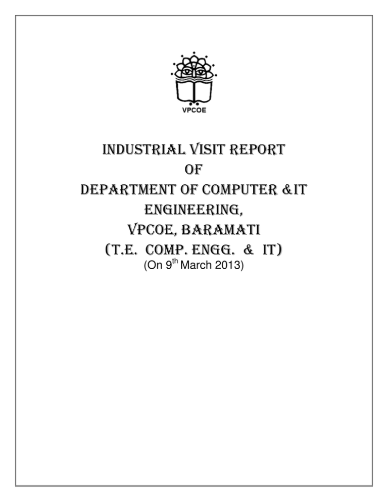 industrial visit report by computer engineering students