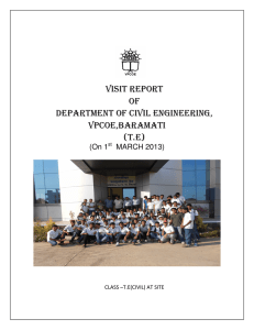 VISIT REPORT OF DEPARTMENT OF CIVIL ENGINEERING,