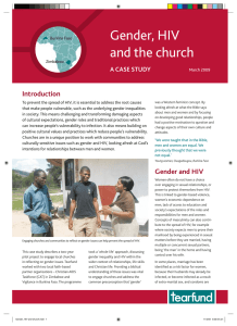 Gender, HIV and the church Introduction A CASE STUDY