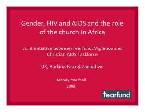 Gender, HIV and AIDS and the role