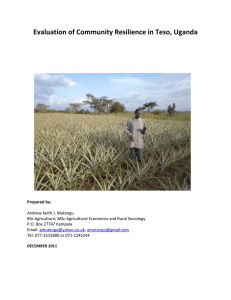 Evaluation of Community Resilience in Teso, Uganda