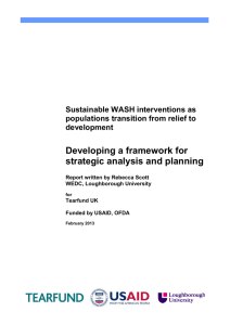 Developing a framework for strategic analysis and planning Sustainable WASH interventions as