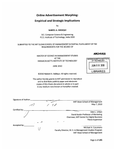 Online Advertisement  Morphing: Empirical and  Strategic  Implications ARCVES