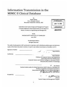 f7 Information Transmission in the MIMIC  II Clinical  Database NI16I1