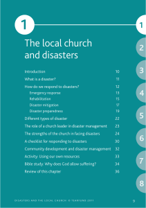 1 The local church and disasters 2
