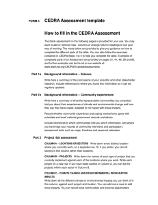 CEDRA Assessment template How to fill in the CEDRA Assessment FORM 3