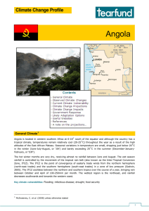 Angola Climate Change Profile General Climate