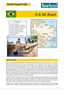 N &amp; NE Brazil Climate Change Profile General Climate