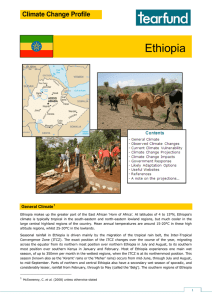 Ethiopia Climate Change Profile General Climate