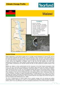 Malawi Climate Change Profile General Climate