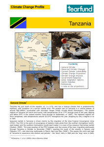 Tanzania Climate Change Profile General Climate