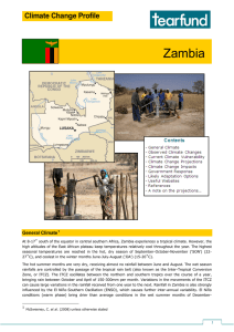 Zambia Climate Change Profile General Climate