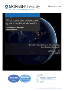 What sustainable development goals should Australia aim for