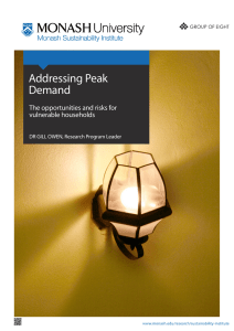 Addressing Peak Demand The opportunities and risks for vulnerable households