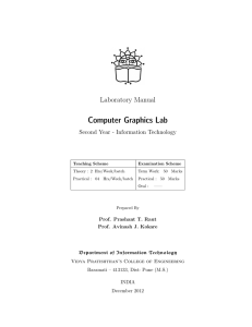 Computer Graphics Lab Laboratory Manual Second Year - Information Technology