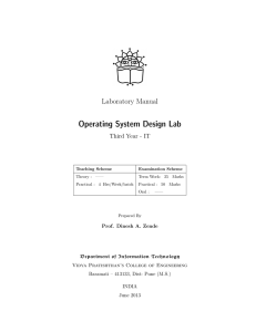 Operating System Design Lab Laboratory Manual Third Year - IT